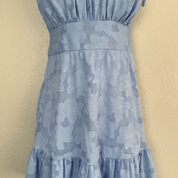 Speechless blue embossed sleeveless fit and flare dress M - Picture 5 of 12